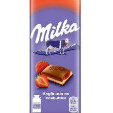 МИЛКА шок. мол.Клубника со сливками 85гр