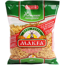 Макфа Рожки гладкие 400г