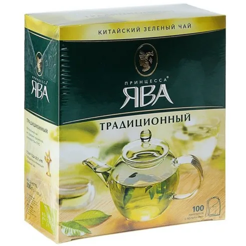 Чай принцесса Ява зелёный традиционный 100пакет.