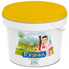 Горянка Сметана 25% 700г (ведро)