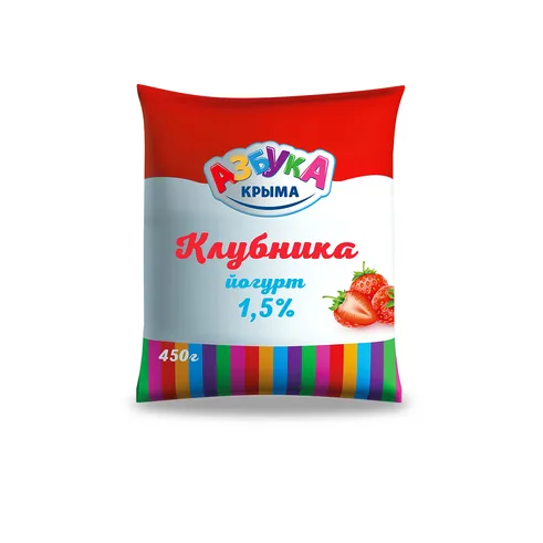 Азбука Крыма Йогурт Клубника 1,5% 450г