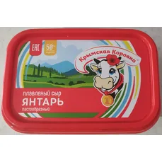 Крым.Коровка Сыр плавленный Янтарь 180гр  50% ванночка