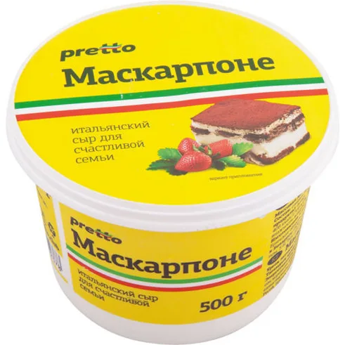ПРЕТТО Сыр Маскарпоне 80% 500гр