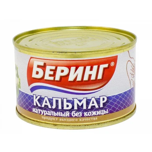Беринг Кальмар натур без кожи ж/б ключ 240гр