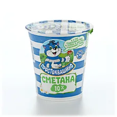 Простоквашино Сметана 10% 300гр стакан