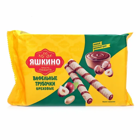 Яшкино Трубочки Вафельные ореховые 190гр