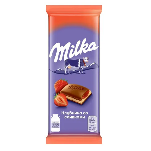 МИЛКА шок. мол.Клубника со сливками 80гр