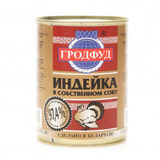 ГРОДФУД Тушеная Индейка 97,4% 338г ж\б ключ