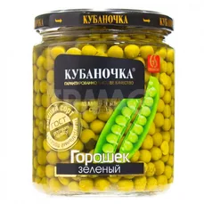 Кубаночка Горошек зеленый 370гр ст\б