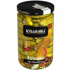 Кубаночка огурцы корнишоны по-Чилийски ст/б 680гр
