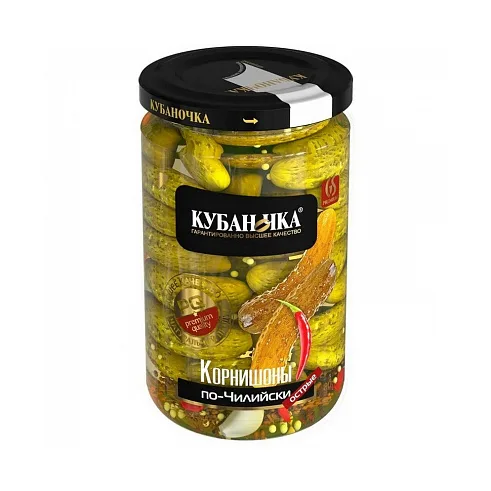 Кубаночка огурцы корнишоны по-Чилийски ст/б 680гр
