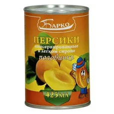 Барко Персики половинки в сиропе 425мл ж\б
