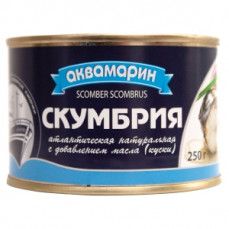 Аквамарин Скумбрия в масле 250г ж\б