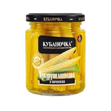 Кубаночка Кукуруза в початках 260гр ст/б