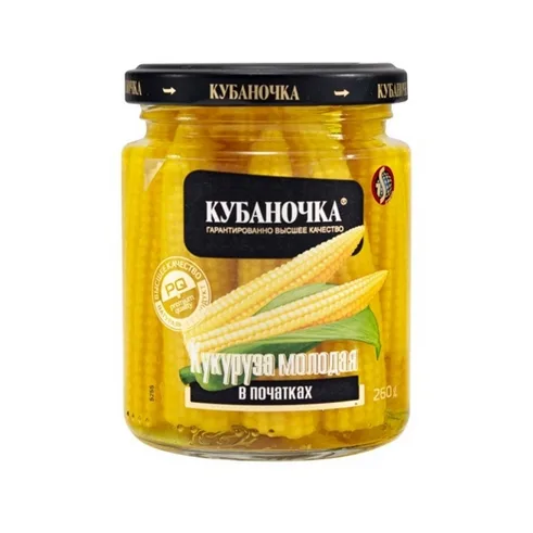Кубаночка Кукуруза в початках 260гр ст/б
