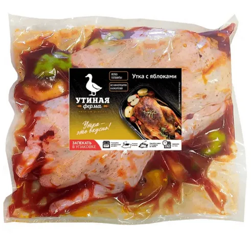 Утка для запекания в маринаде с яблоками и корицей 