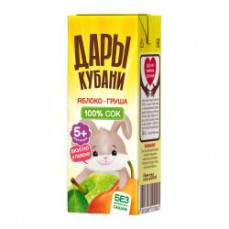 Соки Дары Кубани яблоко-груша 200мл