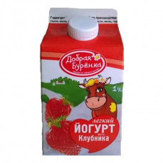 Добрая Буренка Йогурт Клубника 1% 450гр