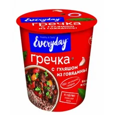 Гречка с гуляшом из гов. 75гр стакан