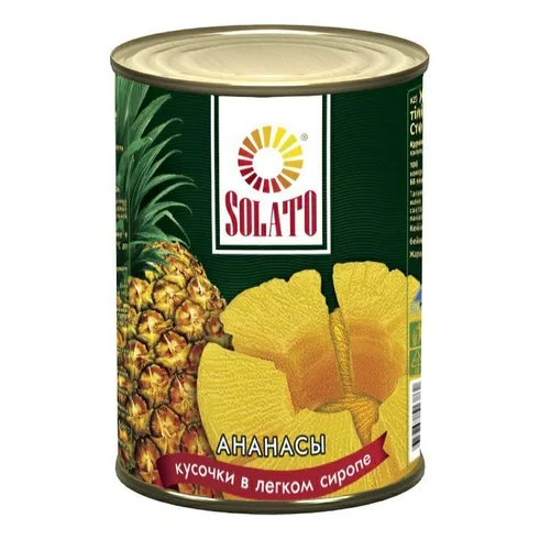 Солато Ананасы кольца 580 мл ж/б