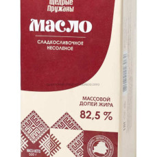 Масло сливочное Щедрые Пружаны 82,5% пачка 500гр